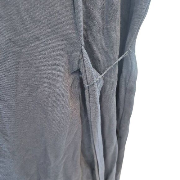 Zara Women's Gray/Blue Cotton/Spandex T-shirt Knit Dress w Slit & Sash - Picture 3 of 3